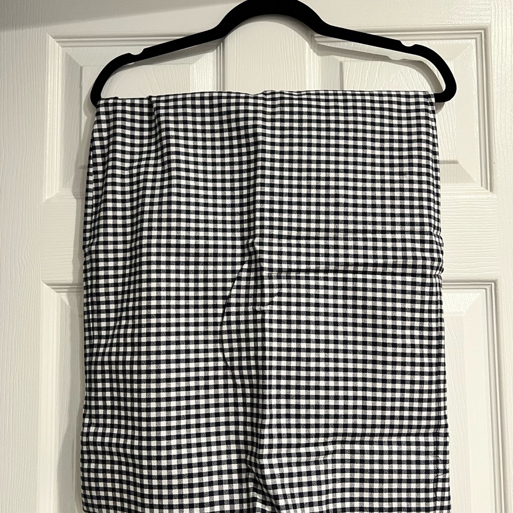 J. Crew Navy and White Checkered Pencil Skirt
